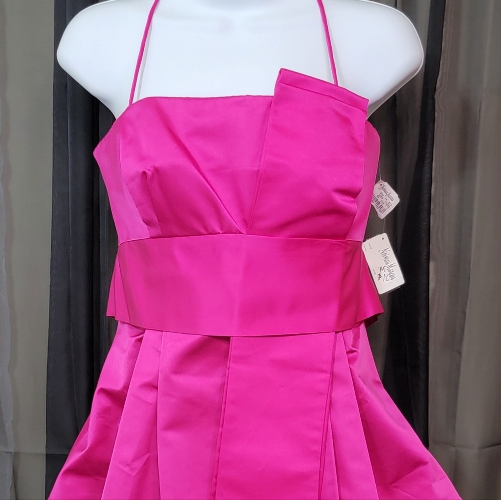 New Women's Evening Hot Pink Silk Statement Piece Top Sz 6 Org $340 Chetta B - Picture 2 of 13